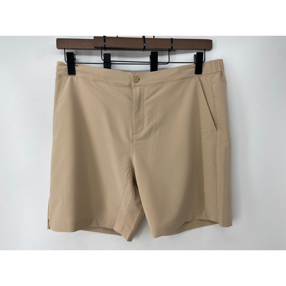 Mizzen+Main Deck Short Mens 2XL Tan Golf Performance Stretch Light Elastic Waist